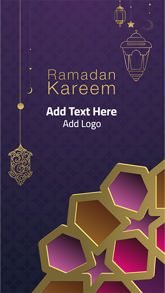 Ramadan Kareem story design template with Moroccan pattern
