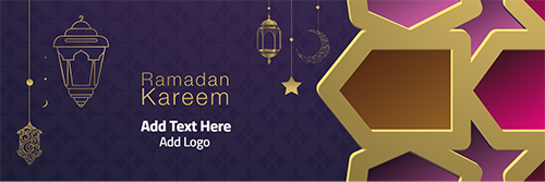 تصميم غلاف تويتر بطاقة معايدة رمضان كريم بنمط مغربي