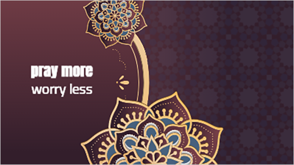 YouTube channel cover design with Islamic decoration vector