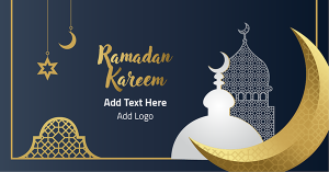 Advertising Facebook Ramadan Kareem greeting card with Arabic styleا