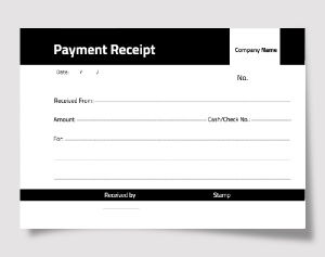 Editable Simple Payment Receipt with Black Color