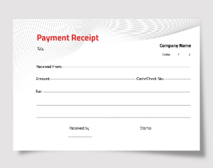 Resizable Payment Receipt Design with Flowing Lines Wave