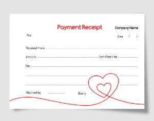 Resizable Payment Receipt design with Minimal line heart