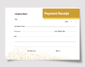 Payment Receipt with gold glitter