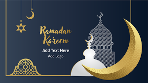 Cover YouTube Ramadan Kareem greeting card with Arabic style