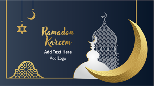 YouTube Thumbnail Ramadan Kareem Greeting Card With Arabic Style