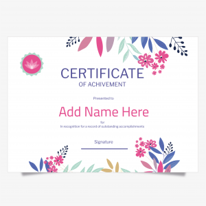 Simple Flower certificate template 