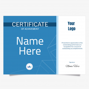 Blue Certificate of appreciation template 