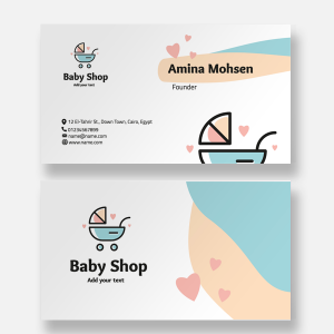 Cute baby car business cards templates online