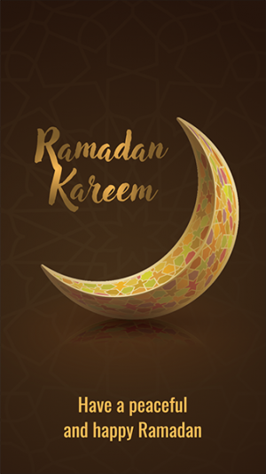 Ramadan Kareem Instagram story with colorful crescent