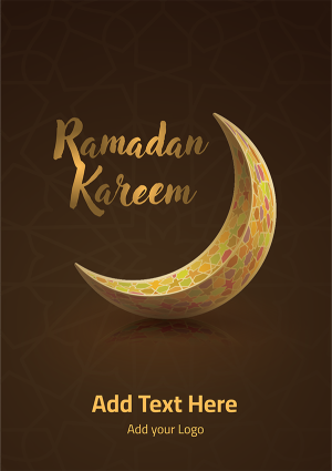 poster Ramadan Kareem greeting Arabic calligraphy with colorful crescent Islamic