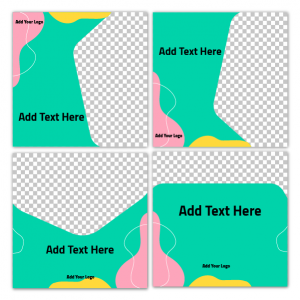 Instagram posts template with transparent background