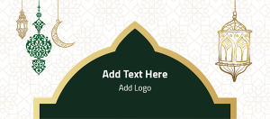 Ramadan kareem cover template design with green mosque dome 