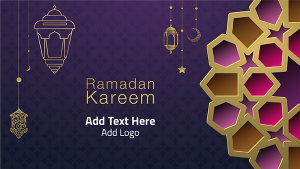 تصميم تهنئة رمضان كريم في صورة يوتيوب مصغرة مع نمط مغربي