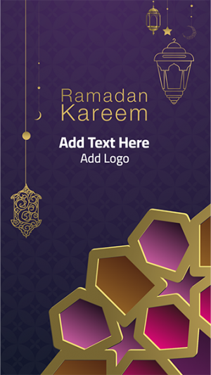 Ramadan Kareem story design template with Moroccan pattern