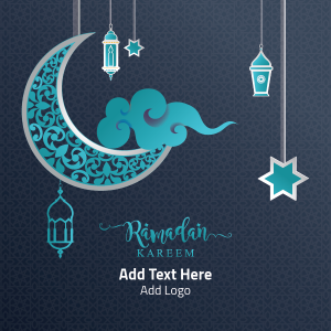 post social media design template Ramadan Kareem greeting Islamic 