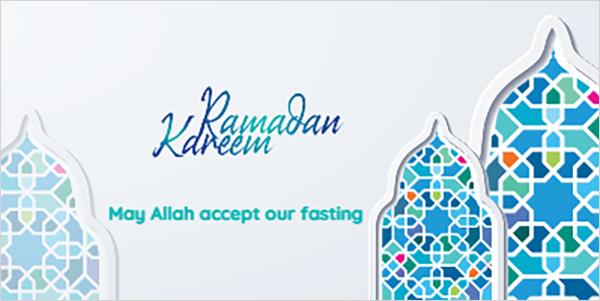 Twitter post Islamic vector greeting background for Ramadan Kareem