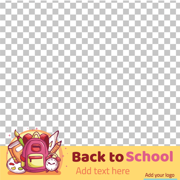 Back to school with school elements social media post design online