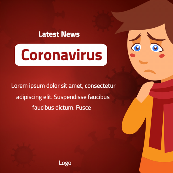 Coronavirus symptoms infographic social media post design 