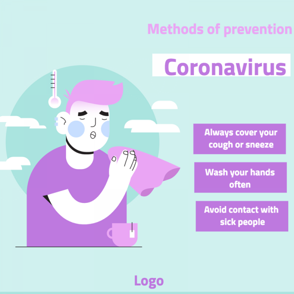 Coronavirus protection Infographic social media post design