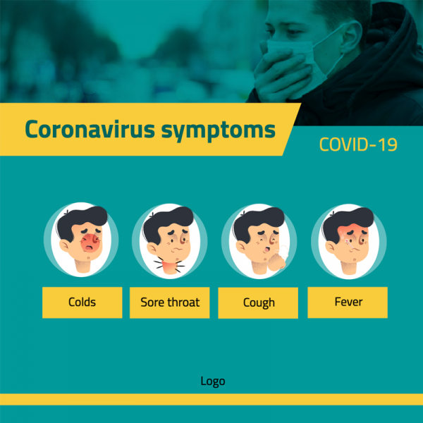 Coronavirus symptoms infographic Facebook post template