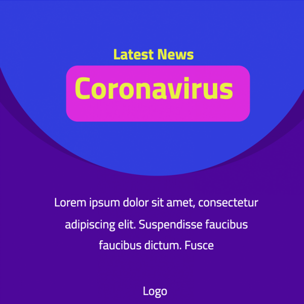 Coronavirus infection causes social media post design