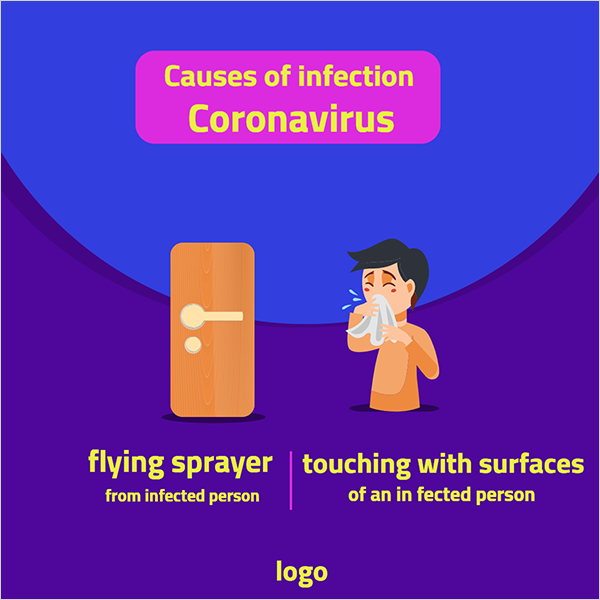 Coronavirus infection causes social media post design