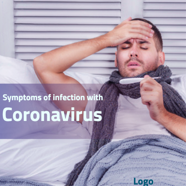Man with Coronavirus symptoms Facebook Post design