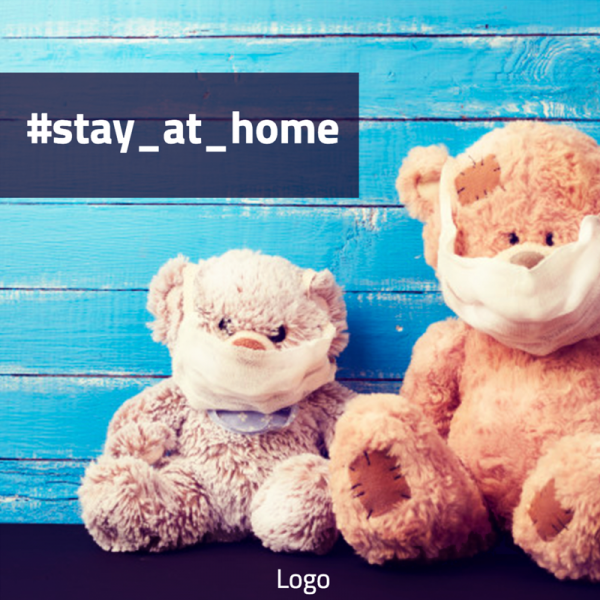 Stay at home Facebook post design template