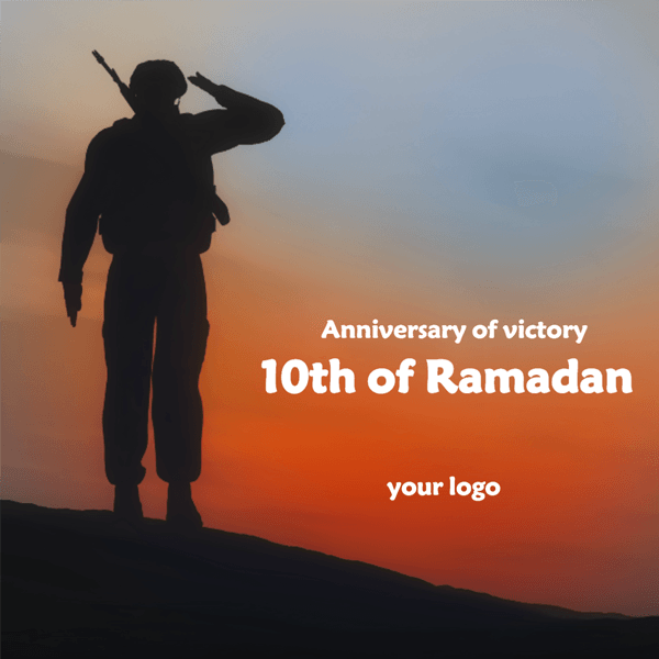 Anniversary of victory 10th of Ramadan soldier post design templates