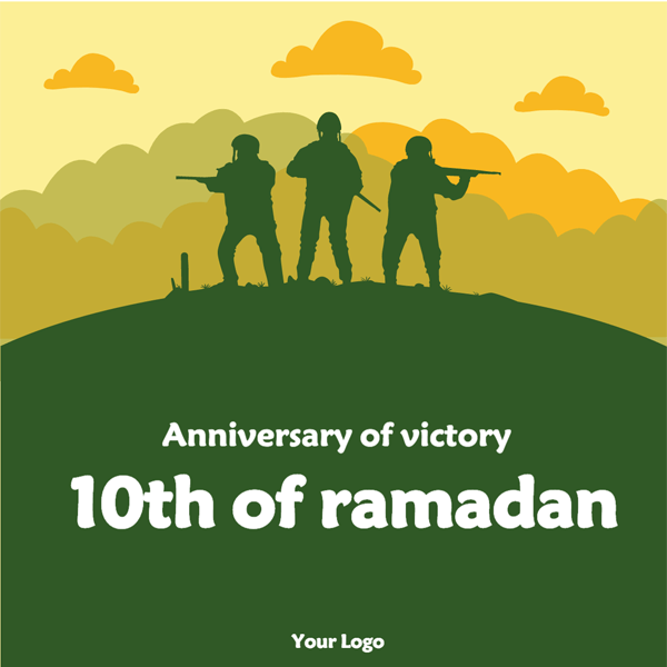 Anniversary of victory 10th of Ramadan soldiers illustration post