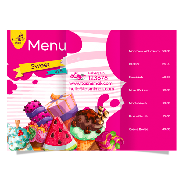 Menu design online ad maker ice cream | Menu Design Images