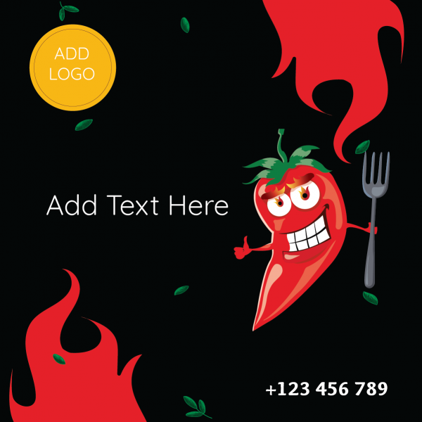 Hot chili Facebook post design template