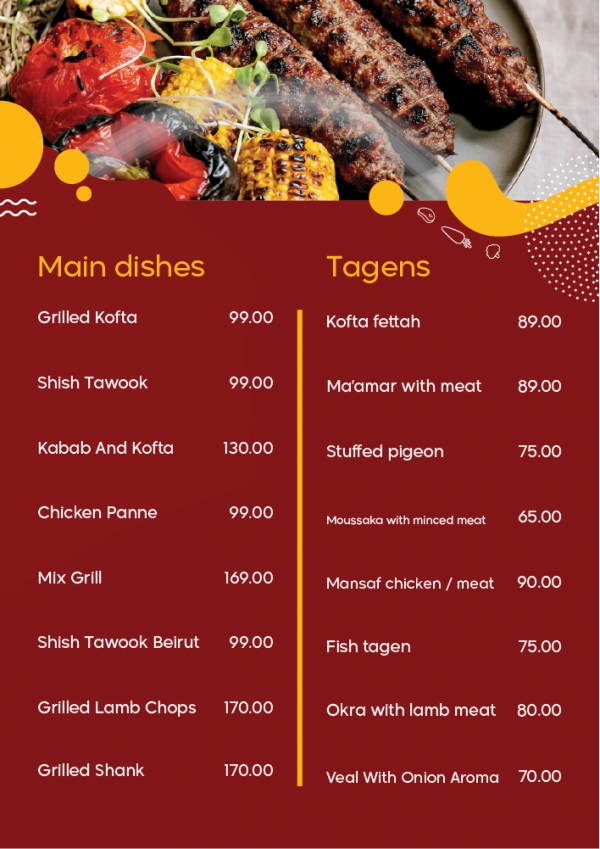 Grill menu design online