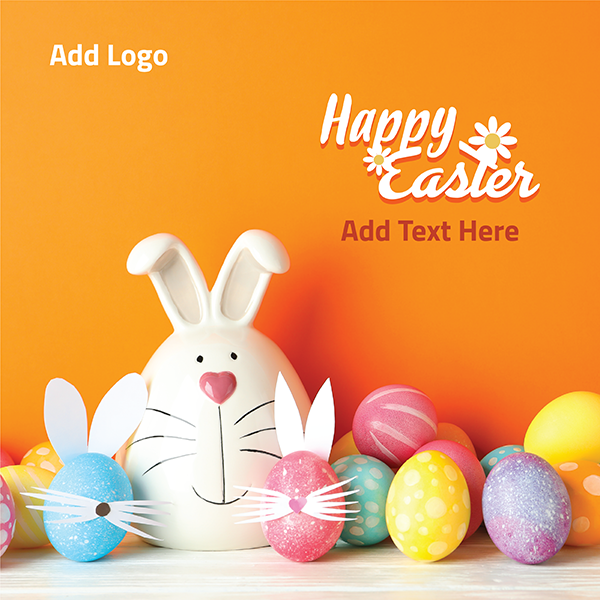 Design Easter bunny post | Facebook Post Design template