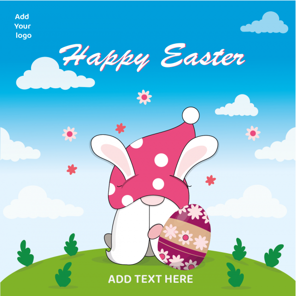 Social media Bunny Easter Facebook Post Design template 