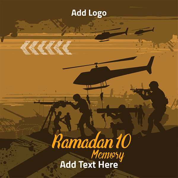 Post social media design online anniversary 10th of Ramadan 