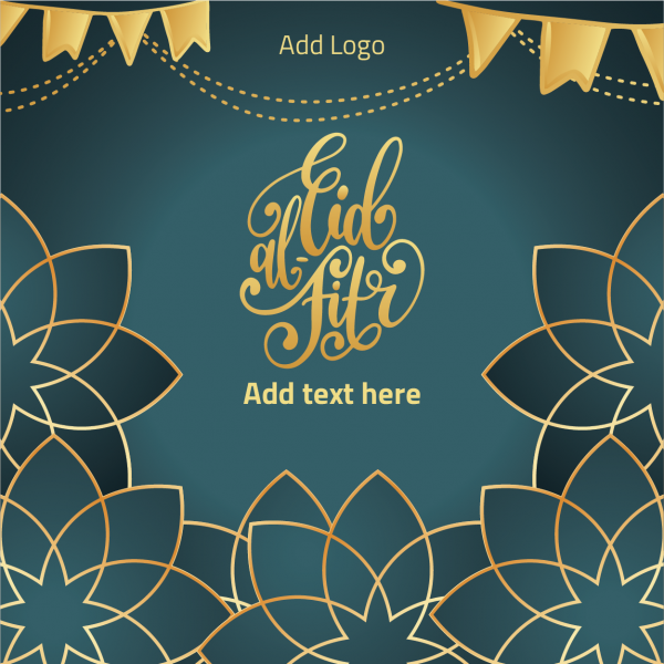 Eid Fitr Mubarak Islamic Greeting Social Media Post Design