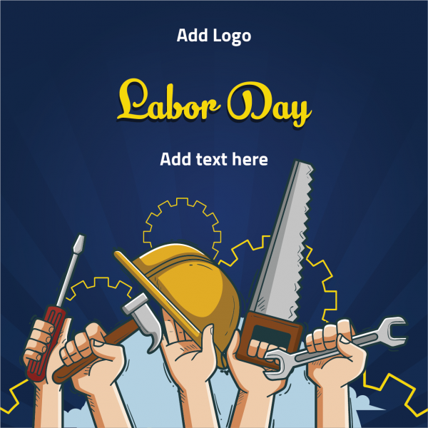 Post social media design template labor day 