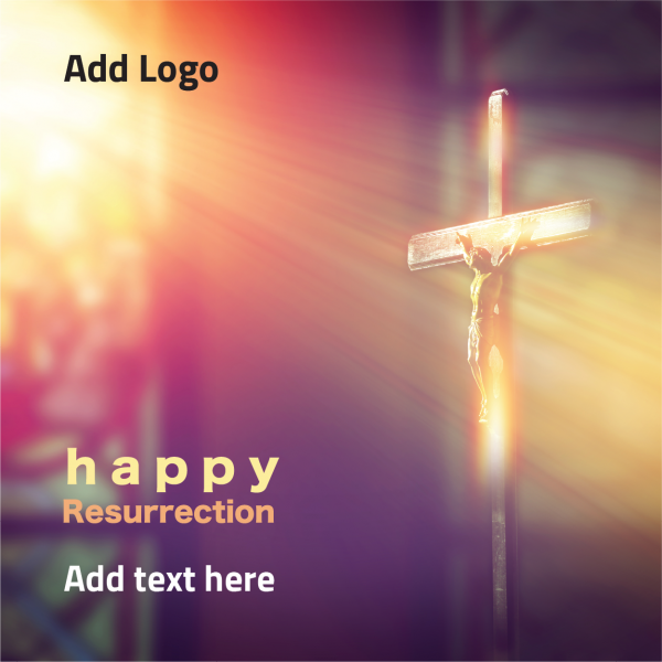 Post Social Media Design Online for Happy Resurrection