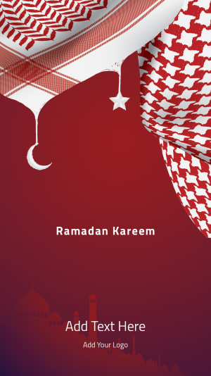 Ramadan Kareem Arabic scarf on silhouette mosque story