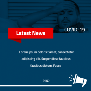 Dark Blue Latest News social media design template