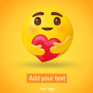 Editable care emoji template Post design 