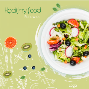 Salad with Green background facebook post design