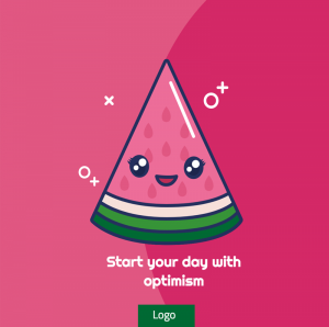 Cute watermelon  social media post design