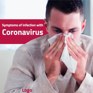 Man with Coronavirus symptoms Facebook post design 
