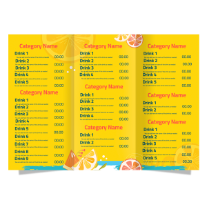 Summer Drinks menu maker | Menu Design Images