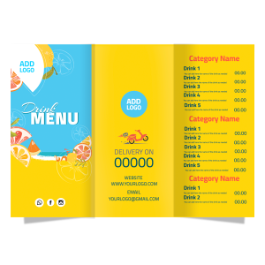 Summer Drinks menu maker | Menu Design Images