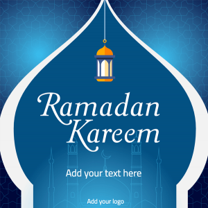 Blue Ramadan Kareem with Lantern Ramadan Facebook post