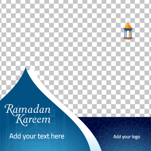 Blue Ramadan Kareem with Lantern Ramadan Facebook post